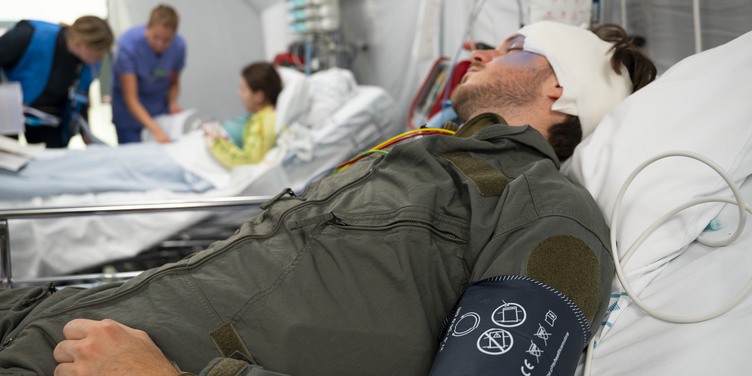 Från beredskapsövningen Resilient Care 25 som hölls i Karlstad i september 2025. Övningen hölls tillsammans med Röda korset och Region Värmland.